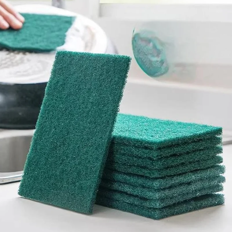 Schrubber-Pads, 10 Stück, Schüsselwäscher, wiederverwendbar, für den Haushalt, zum Reinigen, Mehrzweck-Schrubber, spurloses Schrubber-Pad, grünes Peeling