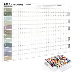 2026 2025 Wall Calendar Full Year Large Size Paper Kawaii Sticker Yearly Weekly Annual Planner Target List Home Office Supplies