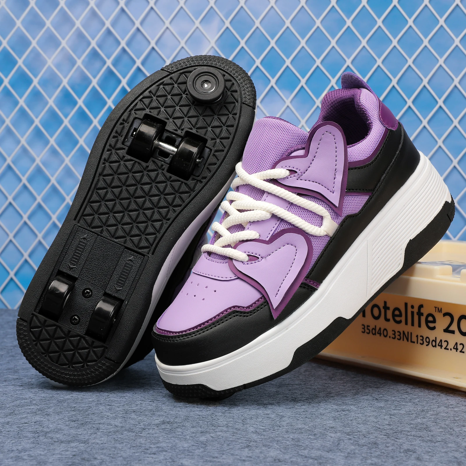 

Kids 4 Wheels Roller Skating Shoes Walking Shoes Detachable Wheels Roller Skate Shoes For Teenagers Add Stop Tool