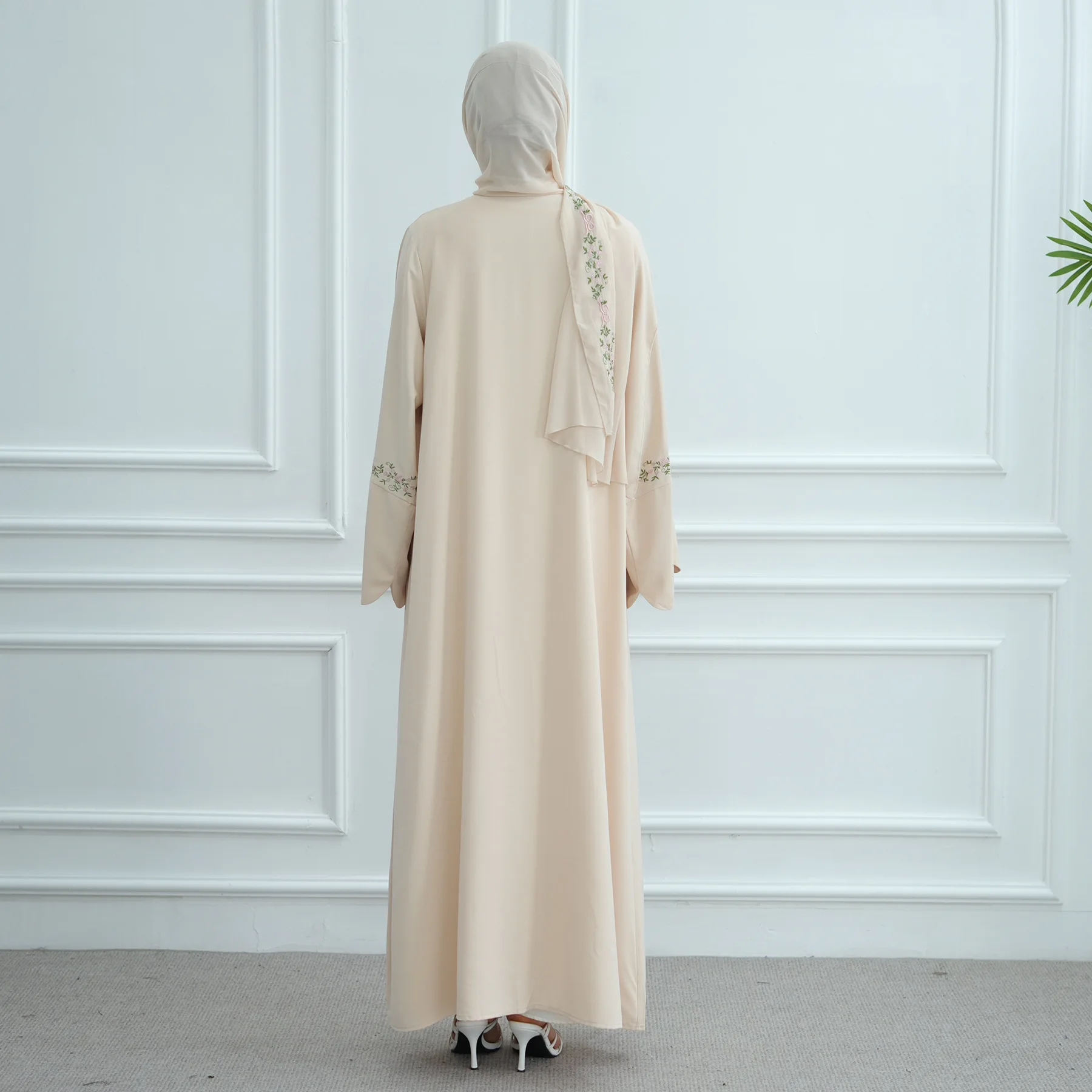 Women Dress Open Abaya Ramadan Eid Muslim Embroidery Party Dresses Cardigan Robe Morocco Dubai Kaftan Islam Vestidos Jalabiya 2