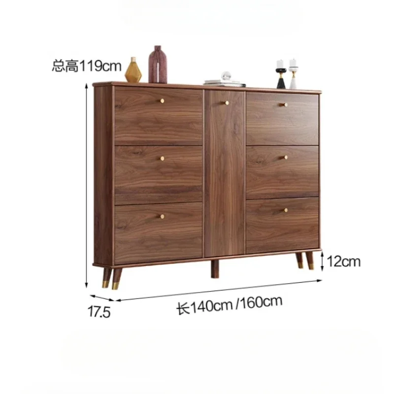 تصميم خزانة الأحذية الخشبية قوية عمودية جميلة غرفة المعيشة رف الأحذية المنظم توفير المساحة Schoenen Kast أثاث المنزل #6