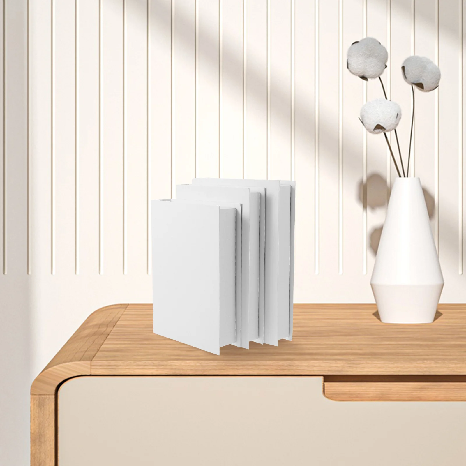 Estantería decorativa para libros, tablero gris para mesa de centro, color negro y, 3 uds.