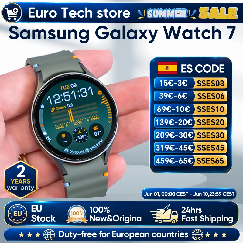 Reloj Inteligente Samsung Galaxy Watch 7, Bluetooth 5.3, 40/44 mm, Pantalla AMOLED de 1.3'', Monitor de Salud, Sistema Operativo Samsung Wear, GPS