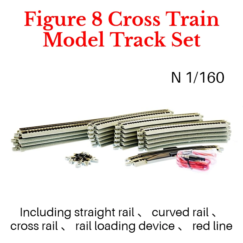 

N-тип 1/160, имитация металлической гусеницы, никелевый сплав, 8-образный набор крестовых гусениц 44878, модель поезда, аксессуары, игрушка для мальчика, подарок