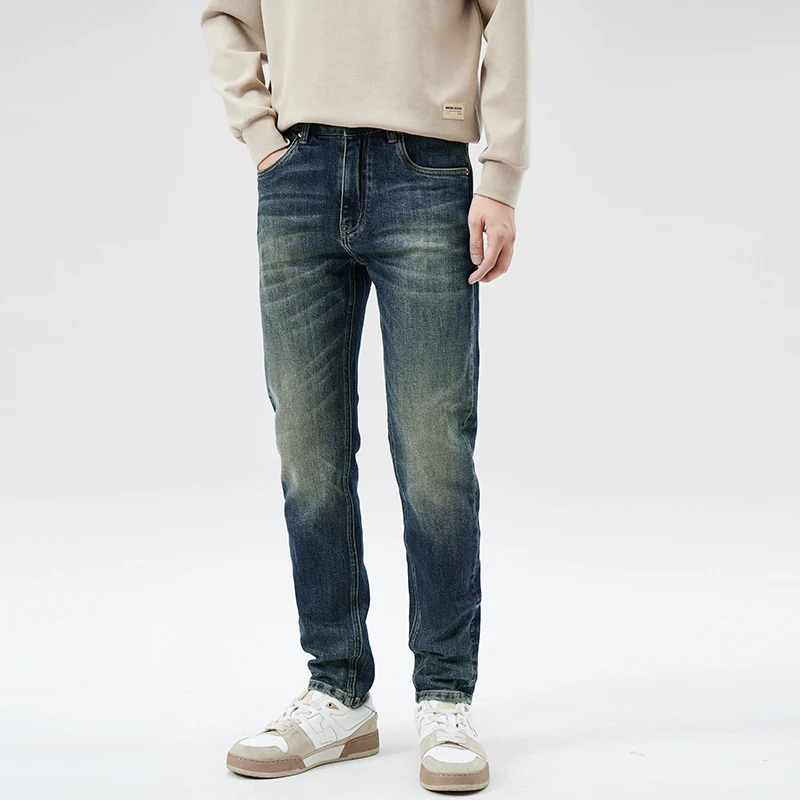 

four seasons new fashion embroidery casual all-match American retro classic personality fashion men's jeans