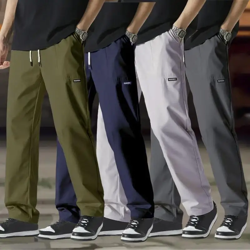 Men's Afable Casual Pants Set Olive Black Dark Straight Leg Neutral Style Summer Collection Fashionable Comfortable Clothing