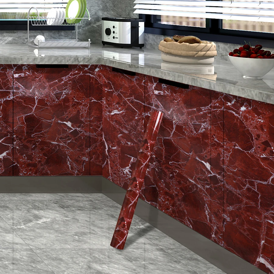 Thickened imitation marble stickers, self-adhesive wallpapers, stone waterproof kitchen countertops, tabletops, stone patterns,