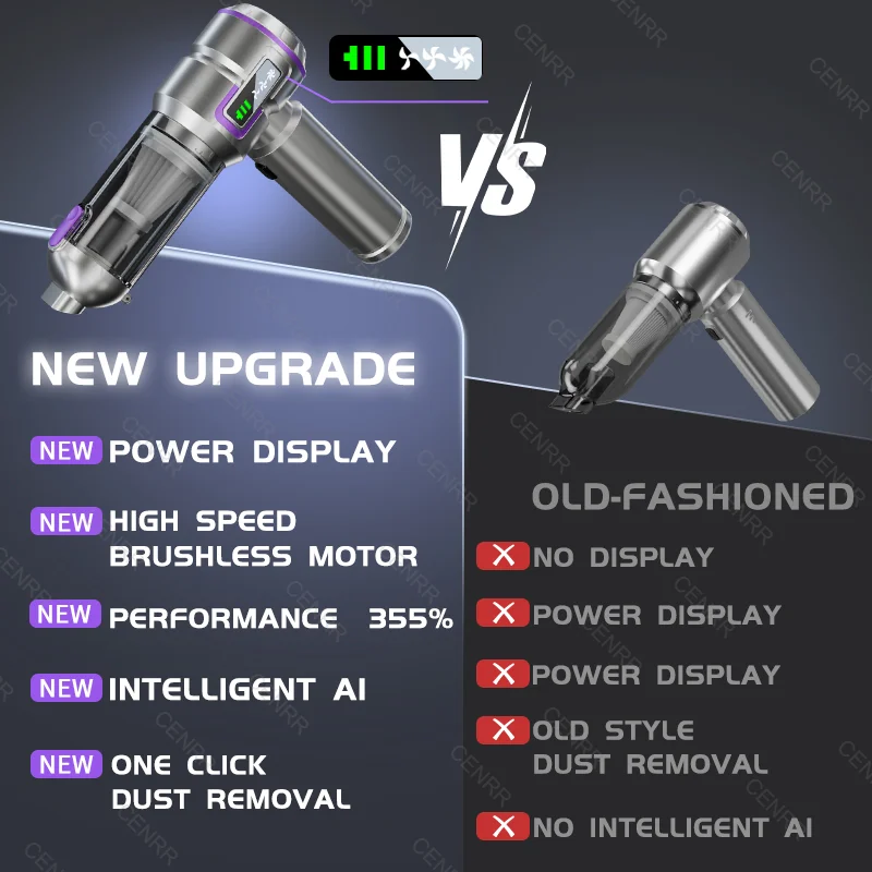 Mini Car Vacuum Cleaner 998000PA Cordless Powerful Portable Car Vacuum Cleaner for Home Handheld Blower Car Cleaner