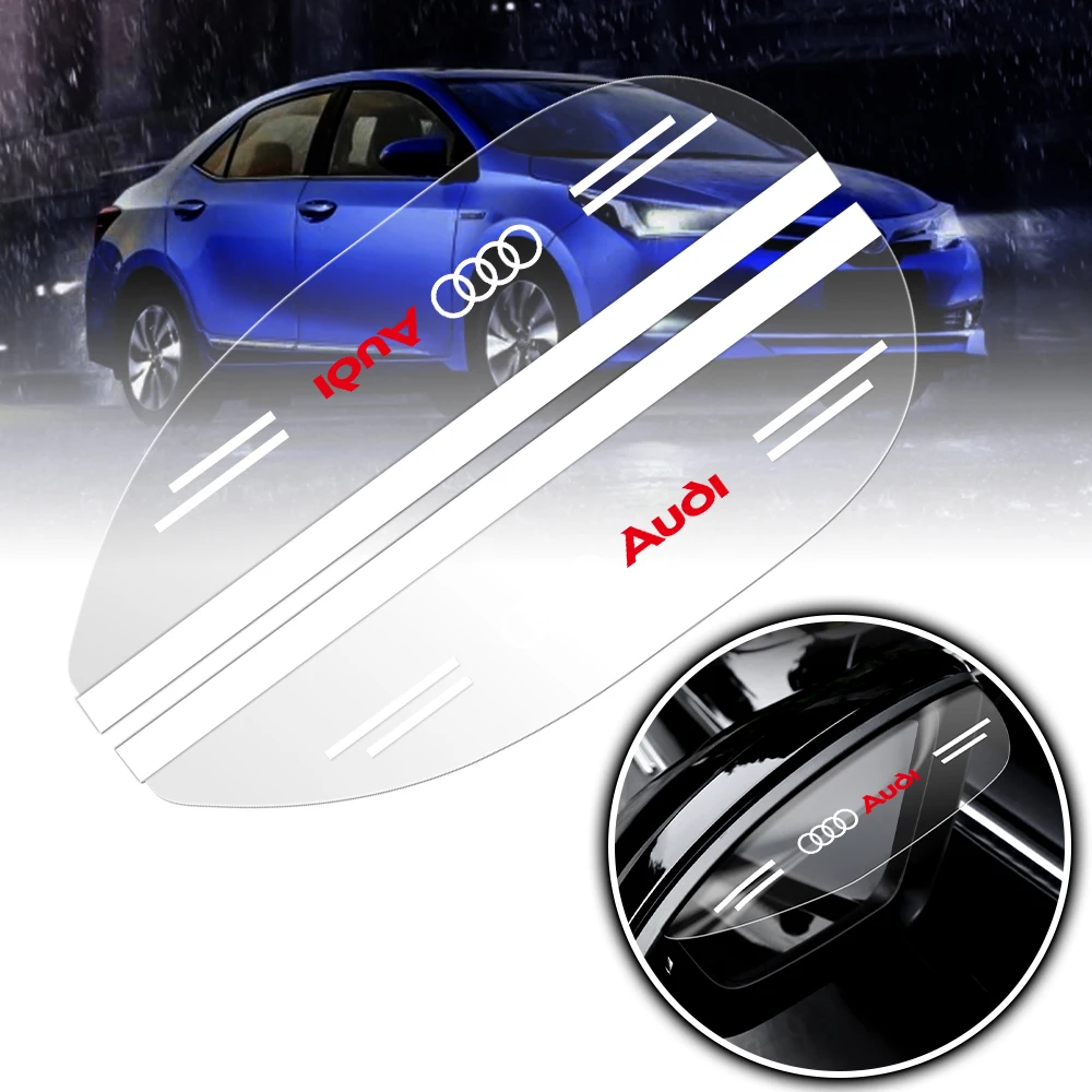 2PCS Transparent Car Side Rearview Mirror Rain Eyebrow Visor Center Cover For Audi TT A3 B5 B6 A1 A8 RS5 SLine S2 Q3 S5 Q8 RS3 R