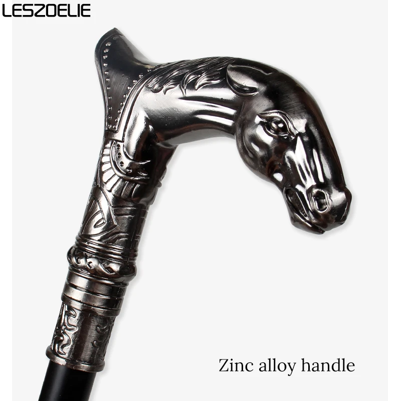 Серебряная голова лошади, роскошная модная трость, мужская декоративная трость, женская винтажная металлическая трость, мужское украшение, трость
