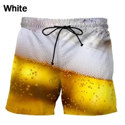 Pantalones cortos de cerveza para hombre, 3D Bañador con estampado, bañadores de playa, deportivos, para gimnasio, 2023