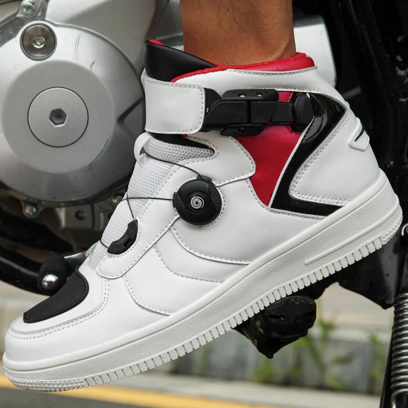 

Motorcycle protective riding boots men high top anti slip breathable fashion four season off-road equipment racing cycling boots