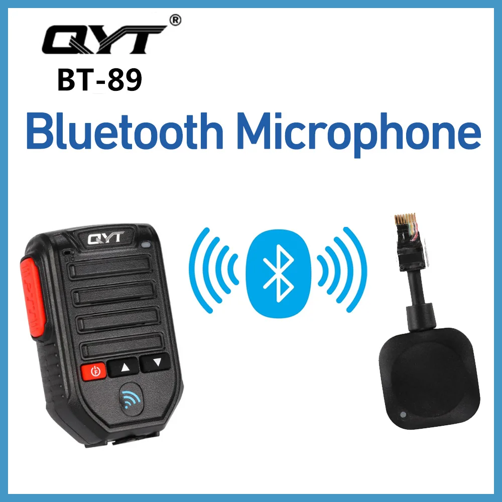 

QYT BT-89 8 Pin Wireless Bluetooth Handheld Microphone with Speaker for KT-8900 KT-7900D KT-8900D Car Mobile Radio