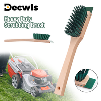 Outdoor Scraper Brush, Stiff Bristle Brush For Lawn Mower Blades, Deck Cleaning, Comfortable Wooden Handle, Garden Cleaning Tool