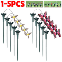 Solar Powered Flying Wobble Solar Flying Bird Butterfly Artificial Fake Hummingbird Dancing Fluttering Butterflies Garden Decors