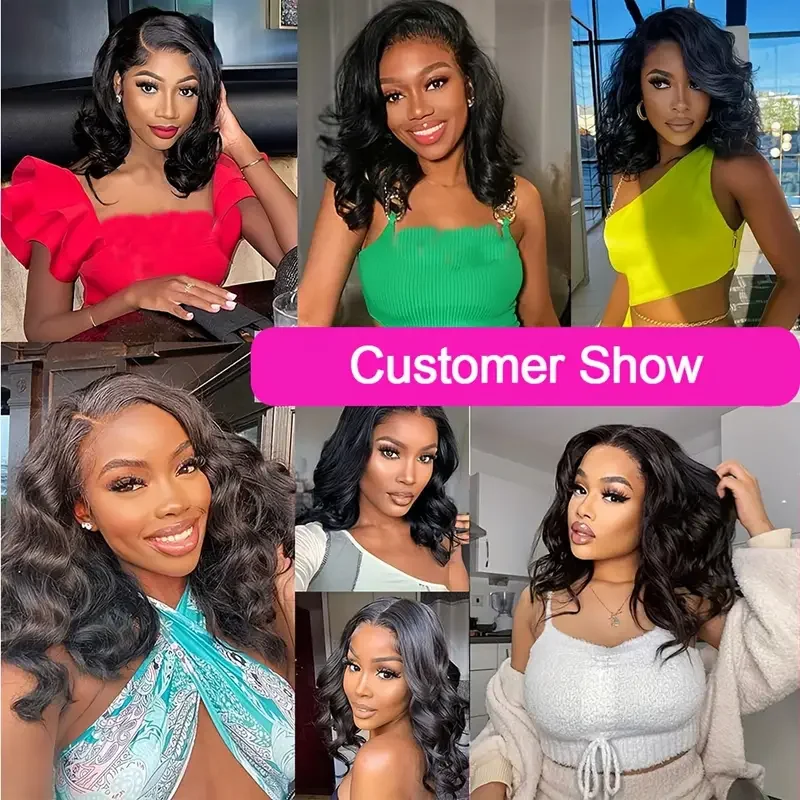 Body Wave Bob Wig Lace Front Human Hair Wigs HD Transparent Lace Frontal Wig Glueless Wigs Human Hair Perruques Cheveux Humains