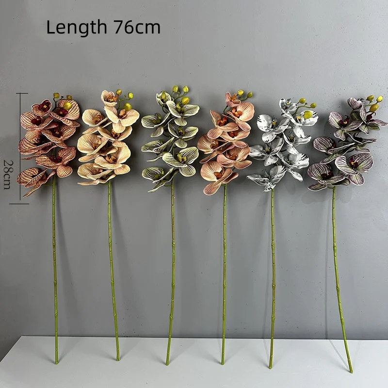 Nordic 7 köpfe Schmetterling Orchidee Künstliche Blume Real Touch Gefühl 75 cm Gefälschte Blumen Für Wohnzimmer Hochzeit Tisch Vase dekoration – Detail 1