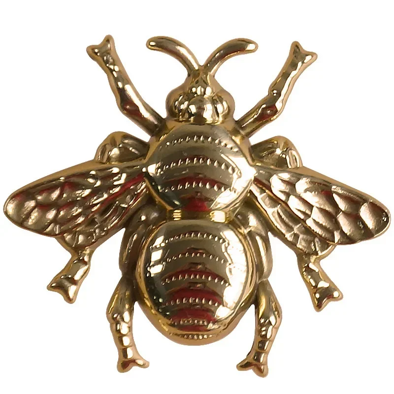 Nordic Style Brass Bee Furniture Handles Single Hole Drawer Dresser Shoe Cabinet Knobs Golden Children's Room Decoration