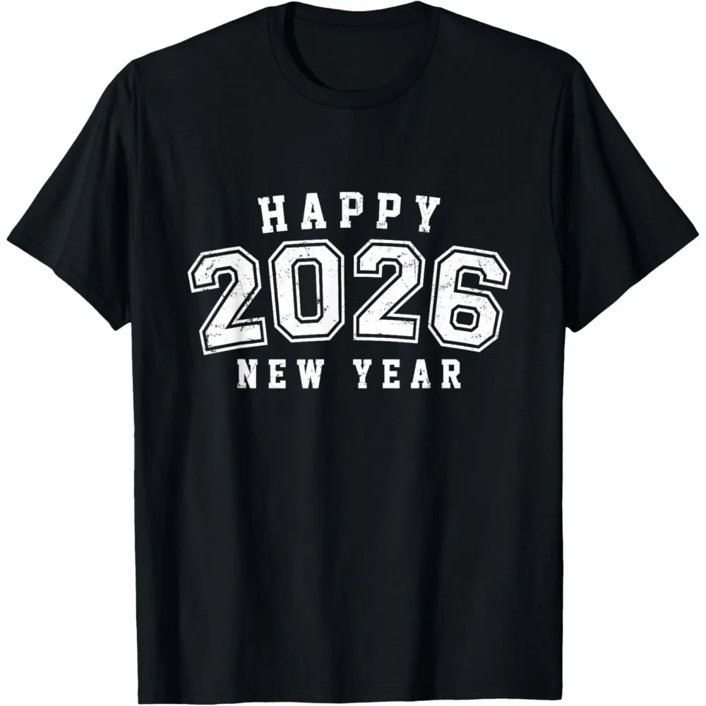 New Years Eve Party Supplies 2026 Happy New Year Men Women T-Shirt New Year's Celebration Party Unisex Summer Short-sleeve Tops