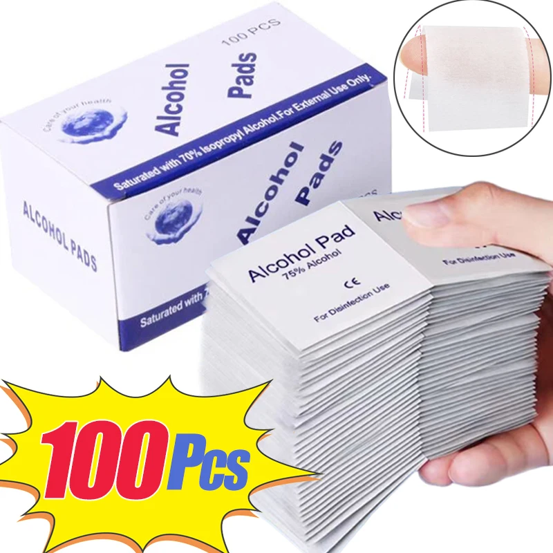 Toallitas Desinfectantes con 75% de Alcohol, Almohadillas de Algodón Desechables para Desinfección, Toallitas de Limpieza con Alcohol para Pantallas de Teléfonos y Gafas