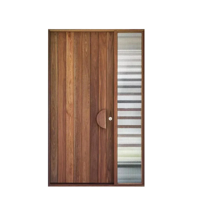 Entry door Thai villa anti-theft oak custom swing door Rural gate Solid wood light luxury villa light luxury anti-theft