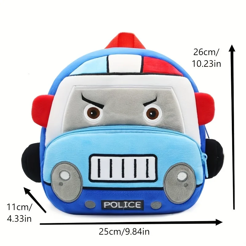 Preschool Toddler Plush Truck Car Bus Excavator Backpack,Cute Plush 3D Cartoon Car Preschool Kindergarten Truck Mini Schoolbag