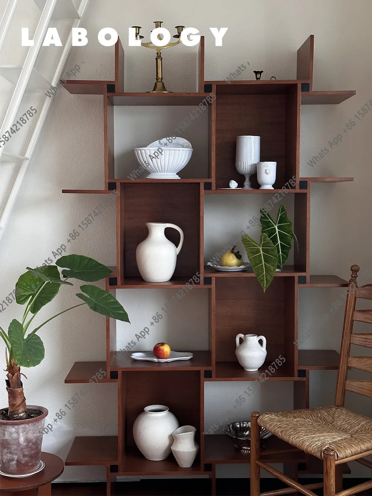 

Книжный шкаф-витрина Gege в итальянском средневековом стиле, от пола до потолка, для хранения книг X