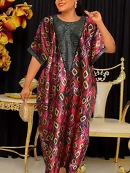 Plus rozmiar eleganckie sukienki afrykańskie dla kobiet moda muzułmańska Boubou Dashiki strój Ankara suknia wieczorowa Abayas Kaftan szalik