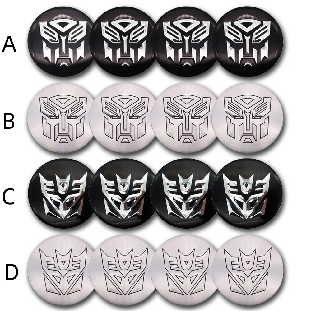 4x 56mm/ 2.2\'\' Transformers Autobot Decepticon Stickers Car Wheel Center Hub Cap Car Accessories