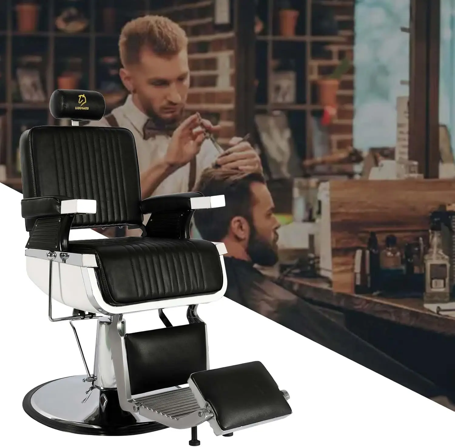 Barber Chair Heavy Duty Hydraulic Salon Chair 360 Degrees Rolling Swivel Heavy Styling Chairs For Hair Stylist Barber Salon