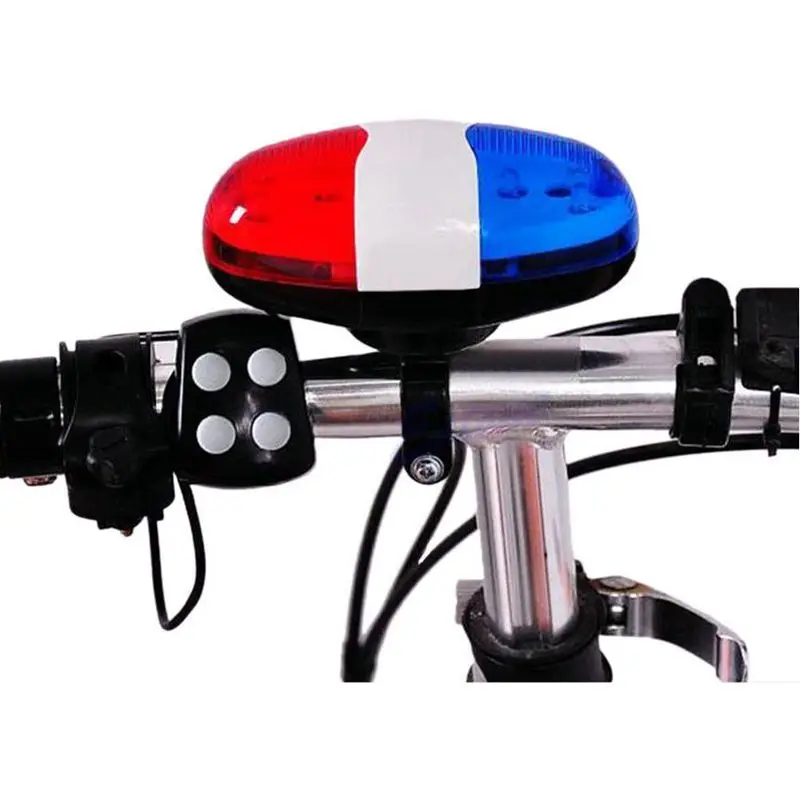 Bicycle Bell 6 LED 4 Tone Horn LED Light Electronic Siren Bicycle Bells For Kids Bike Accessories