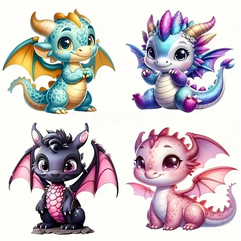 

Наклейки на автомобиль с милым мультяшным драконом, набор из 4 очаровательных наклеек с драконом для автомобилей, уникальный декор, чтобы добавить в стиле фэнтези для вашего автомобиля