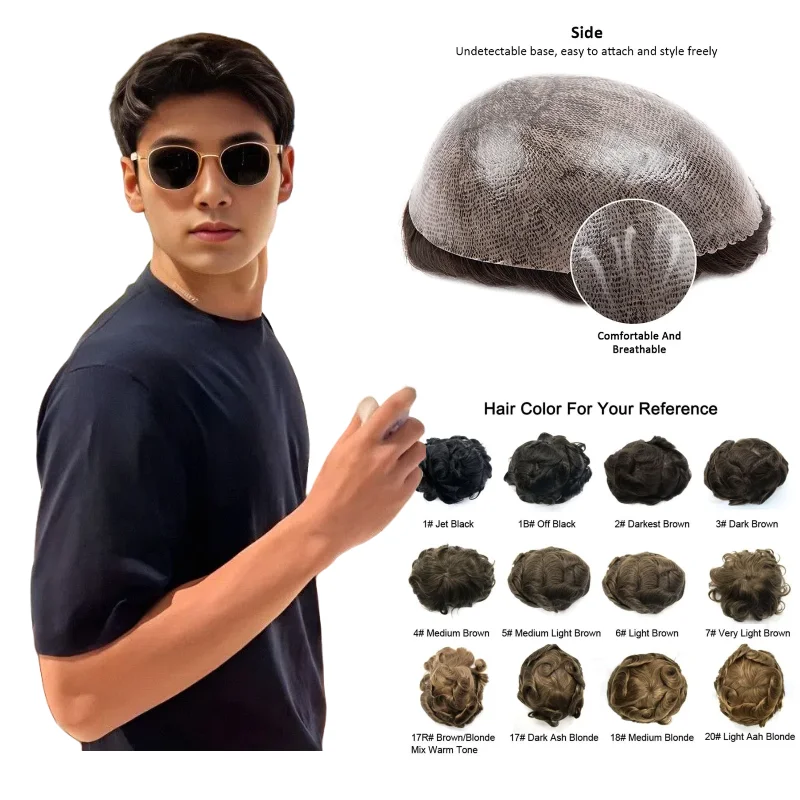 Men's Toupee 100% H… - image