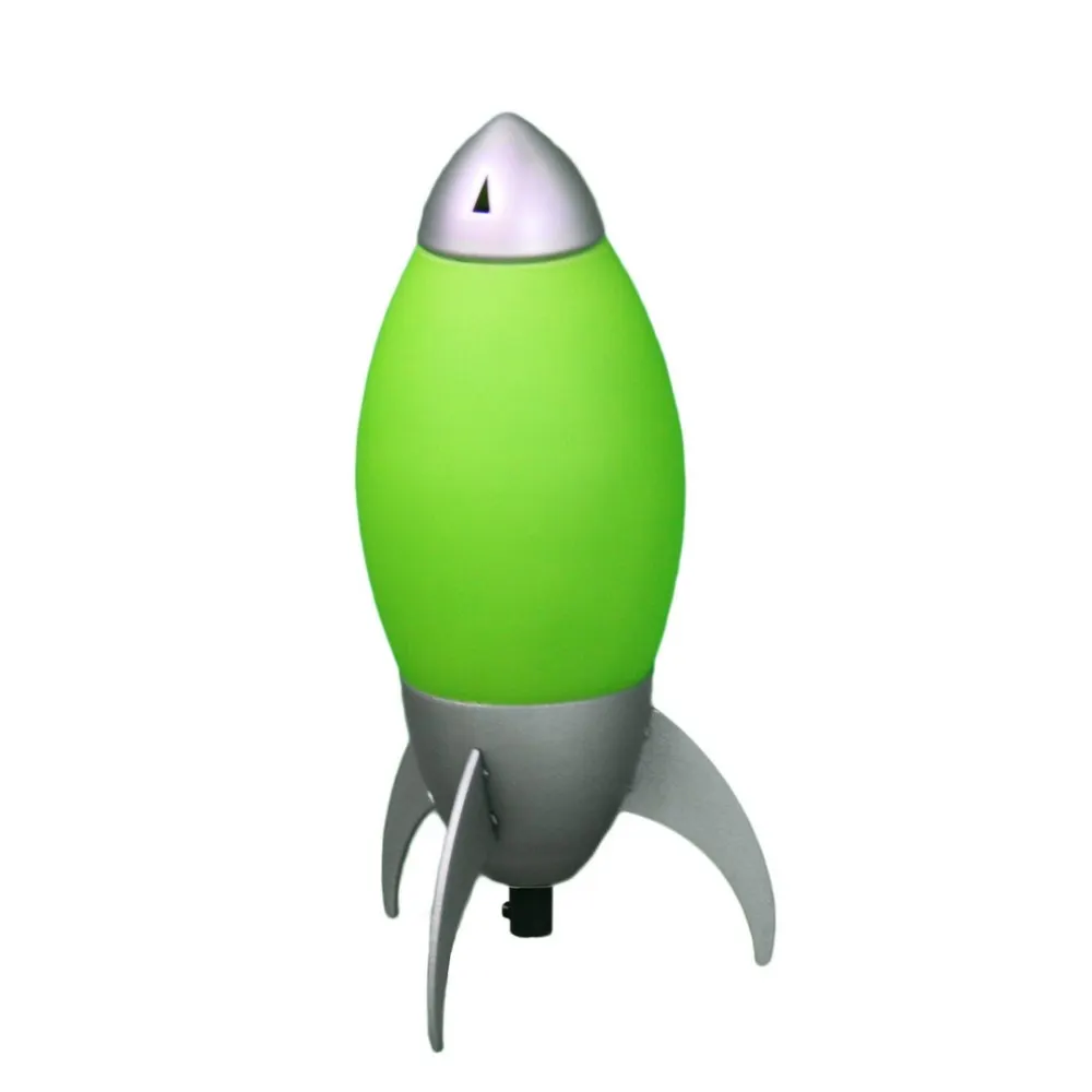 

10.5 inch Tall Acrylic Kids Table Lamp Rocket Ship Design Muti-color Soft Lighting Safe Material Inspires Children's Imagination