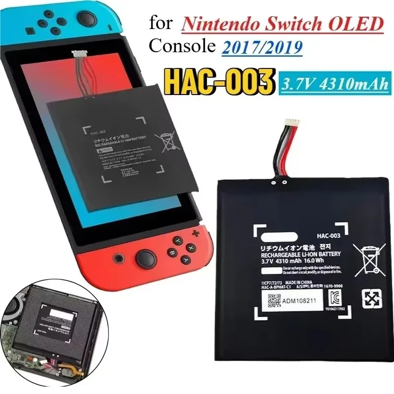 4310mAh 3.7V Replacement Battery for Nintendo Switch HAC-003 HAC-001 Game Console Repair Part Charger