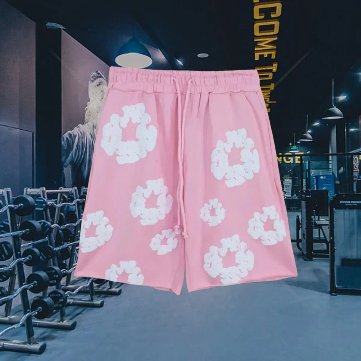 

2025 New Men's and Women's Quick-drying Shorts American Fashion Trend Kapok Pink Shorts Comfortable Casual Y2K Street Shorts
