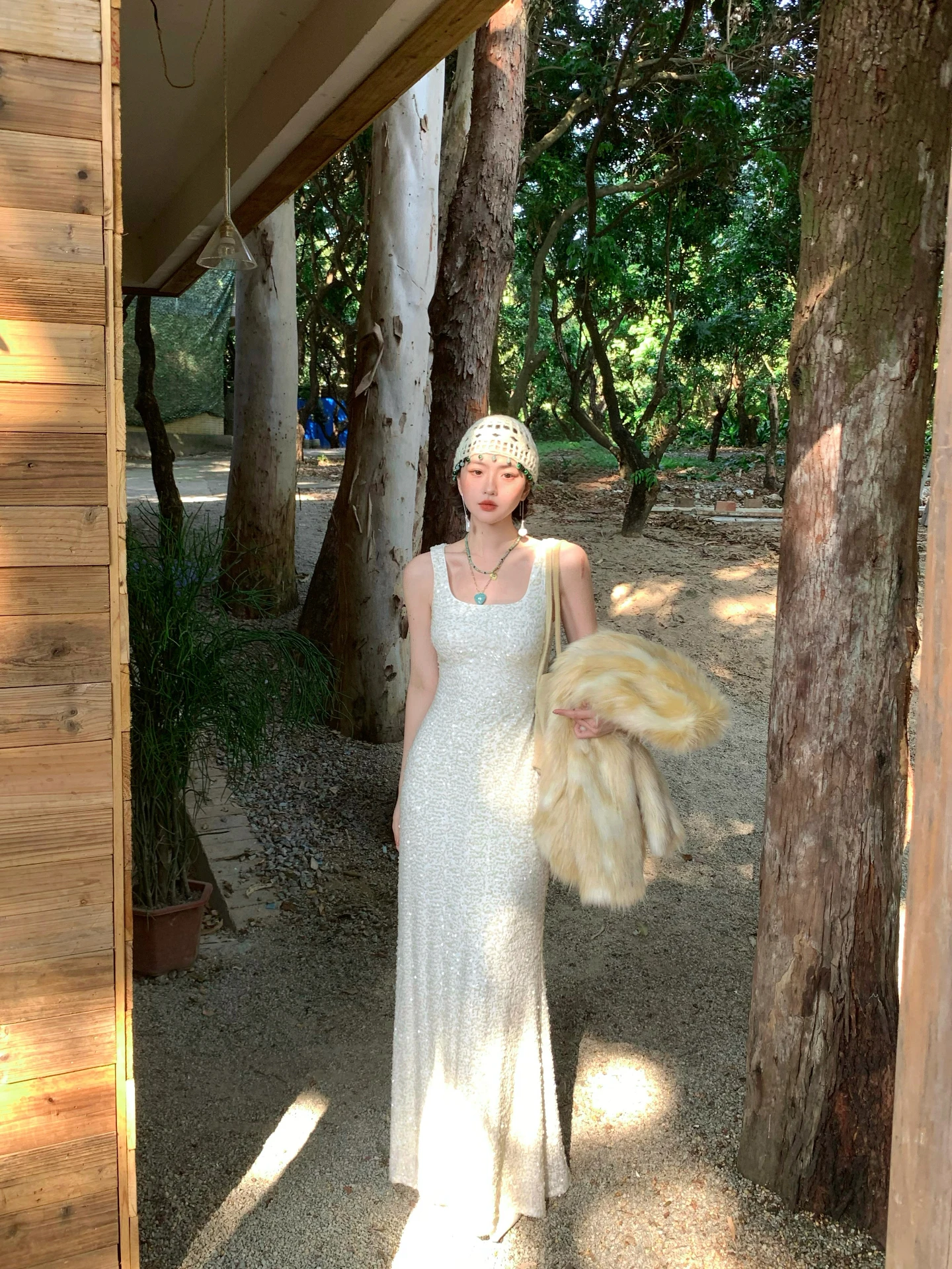 Ele Sequin Vest Lon…