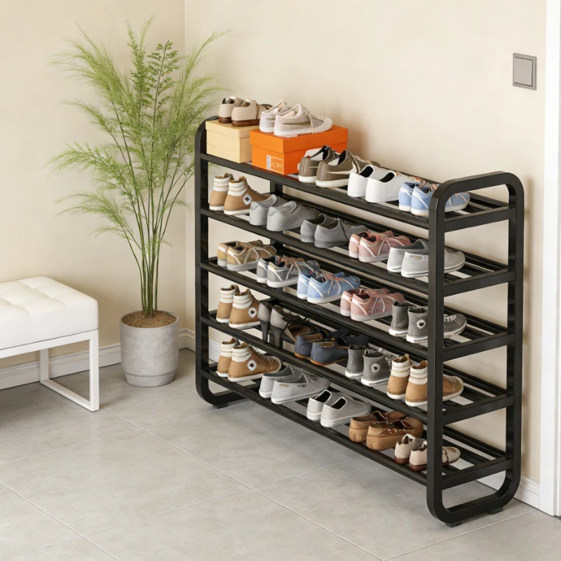 5-Tier Metal Shoe Rack Storage Holder - Holds 18 Pairs Shoes, Slim Space-Saving Design, Durable Iron Organizer, Easy Assembly