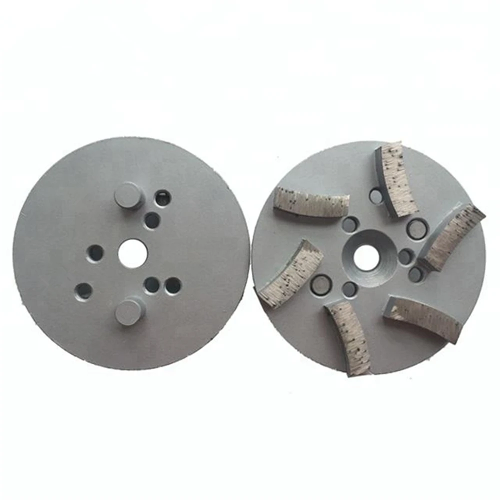 GD53 STI Double Post Concrete Grinding Wheel 4 Inch Terrco Abrasive Grinding Plates with Six Curved Diamond Bond Segments 9PCS