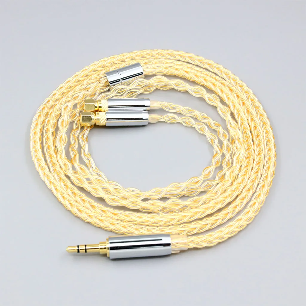 8 Core 99% 7n Pure Silver 24k Gold Plated Earphone Cable For HiFiMan HE400 HE5 HE6 HE300 HE4 HE500 HE6 Headphone LN008420