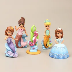 5Pcs/Set Sofia The First Figure Toy Princess Sofia Mermaid Sea Horse Beauty Model Dolls Gift for Children