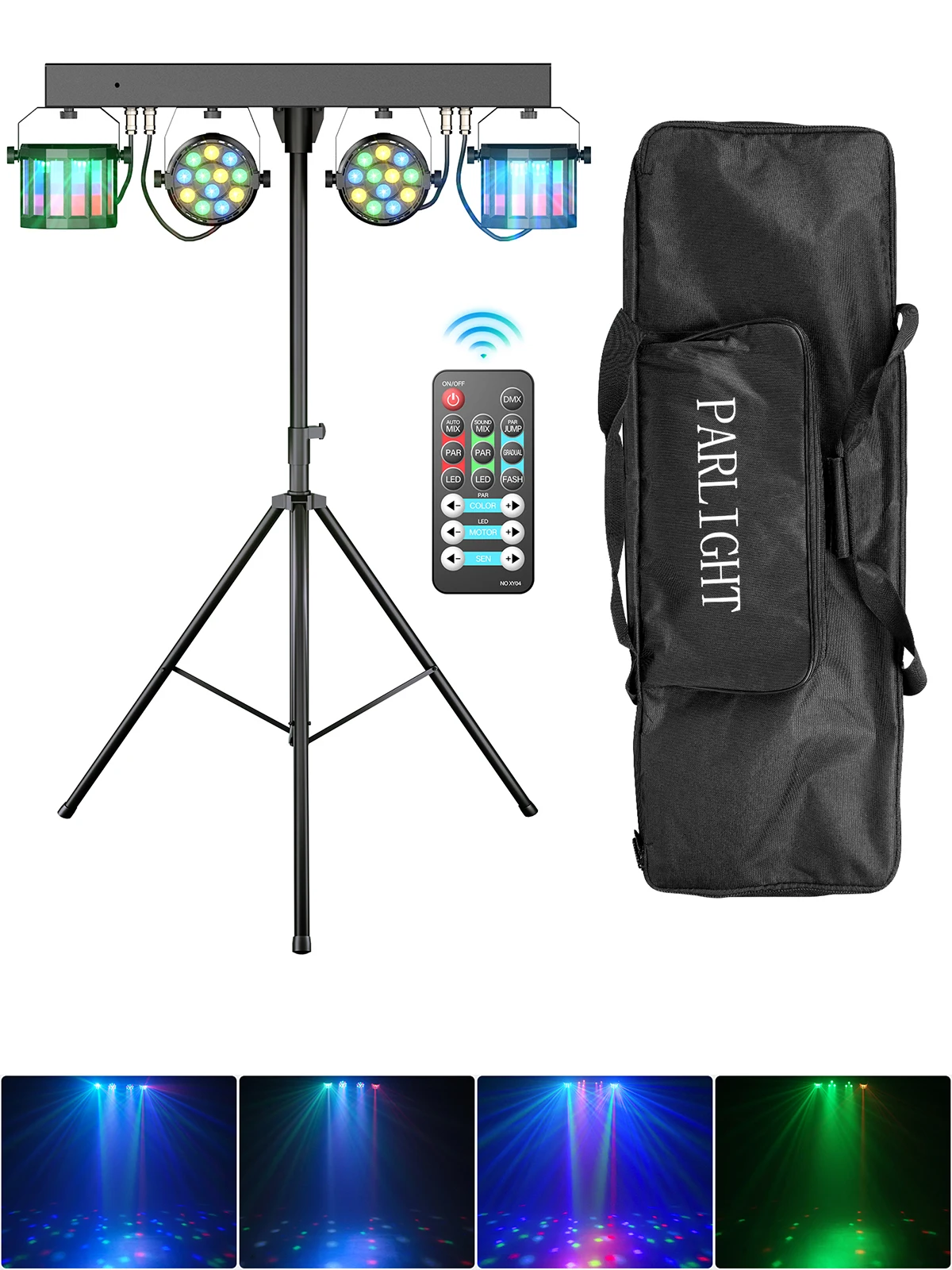 Nitehop 60W RGBW LED Par-Licht mit Kombinationshalterung, DMX-Bühnenbeleuchtung für DJ, Disco, Party, Hochzeit, Nachtclub mit Tragetasche