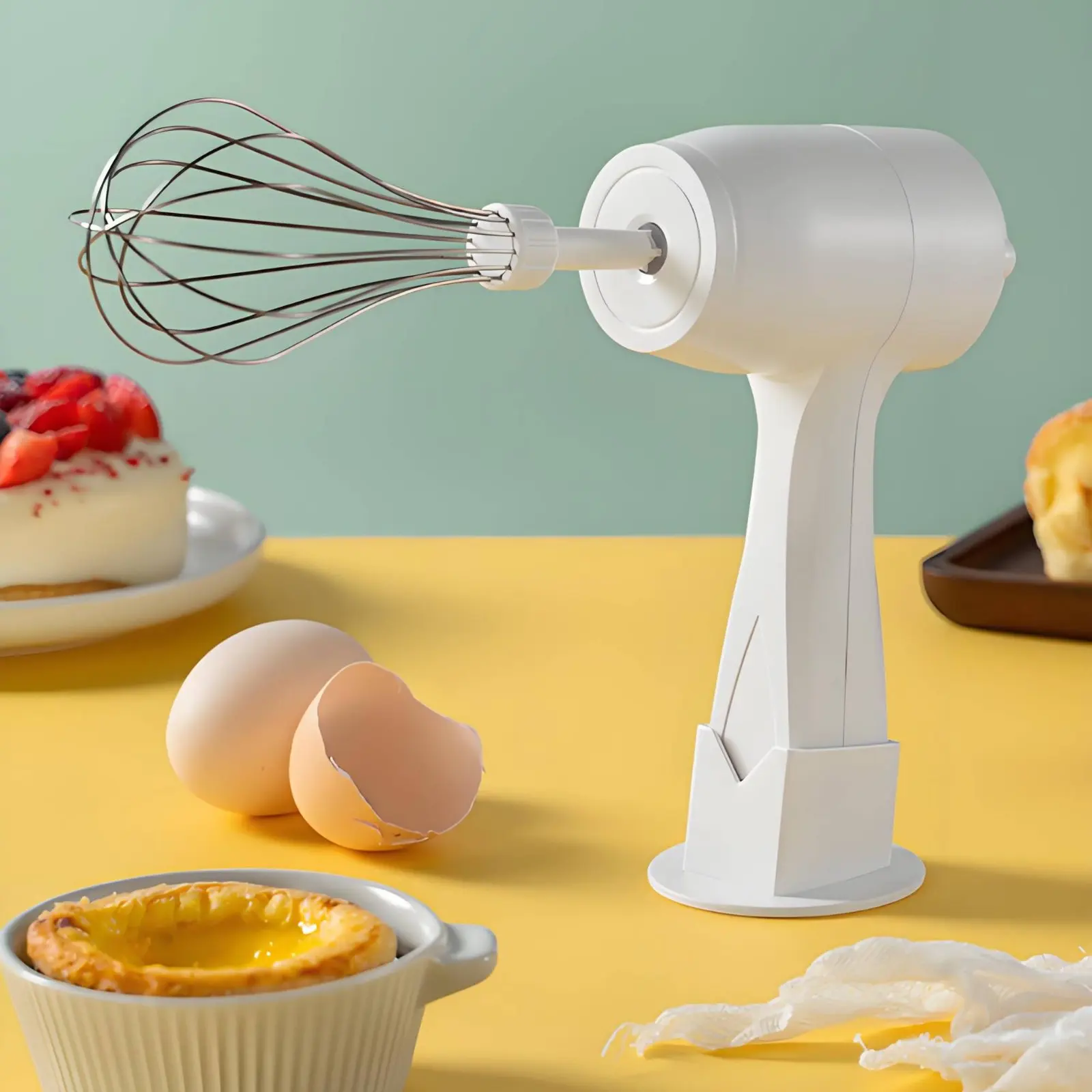 Electric Egg Whisk Whisk Portable Mini Electric Mixer Stand Base Mixer Fast Whipping Handheld Egg Whisk Beater