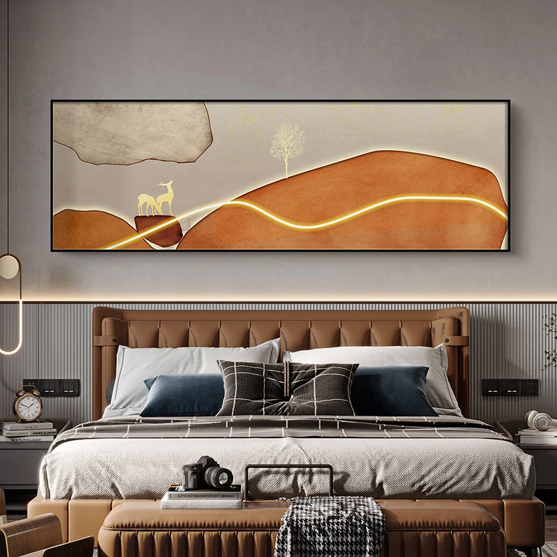 LED with light comes running wabi-sabi wind frescoes bedroom decoration paintings  hanging pictures master bedroom