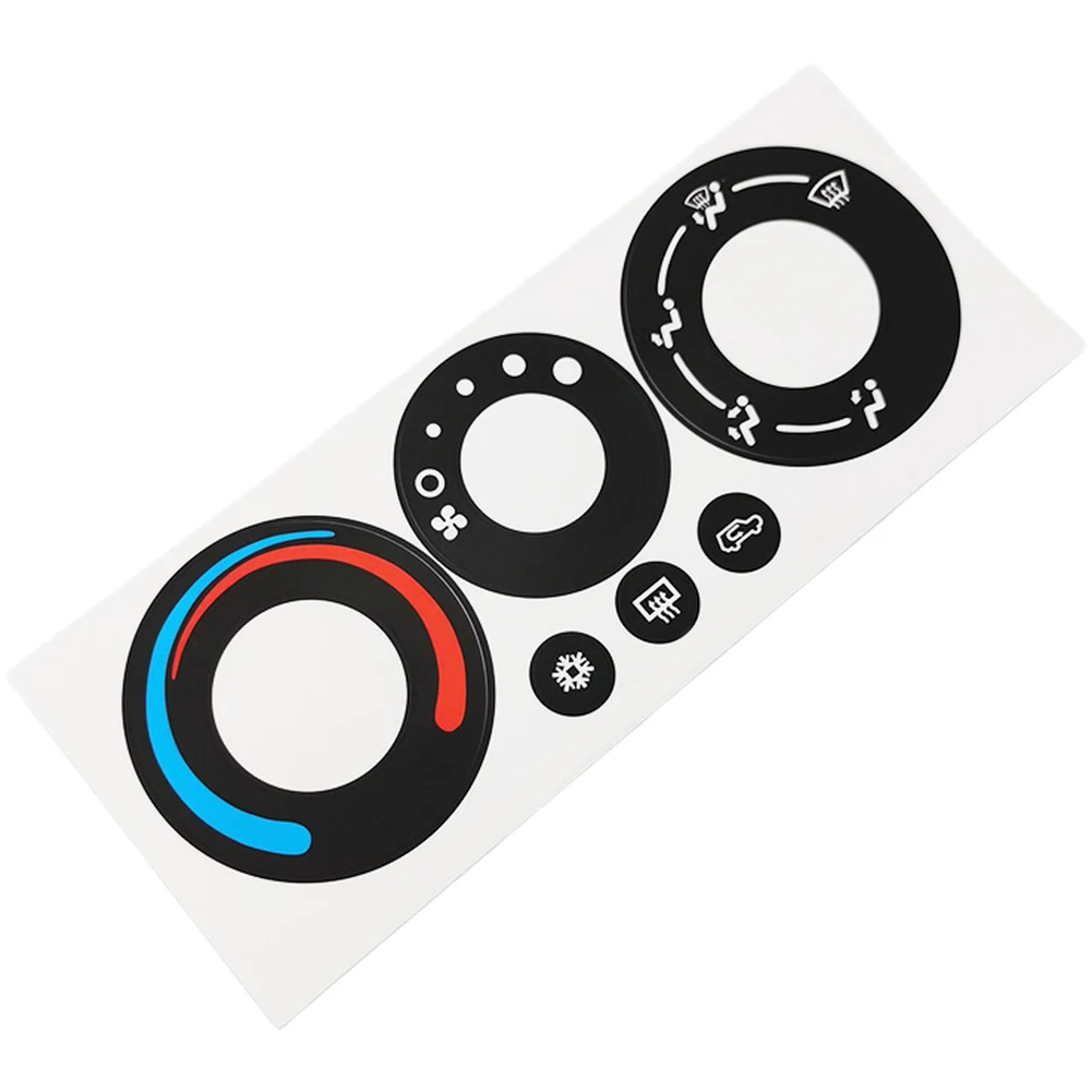 Car Climate Label AC Control Decal High Grade Vinyl White Lettering Reduced Light Penetration Sunlight Resistance