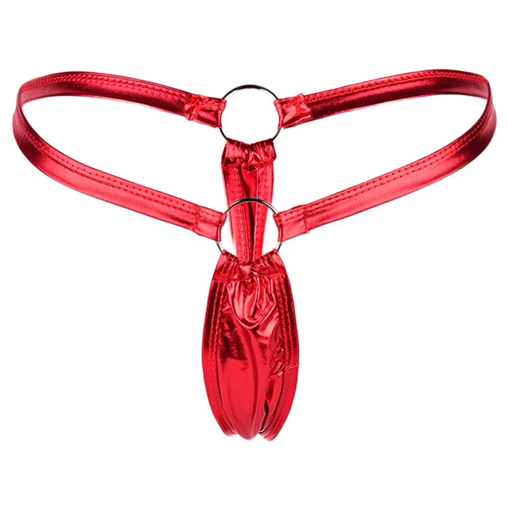 جميع المواسم عارضة براءات الاختراع والجلود لامعة النسيج اليومي Traceless الذهب الملابس الداخلية المنزل الخصر نوع فندق المرأة ثونغ #2