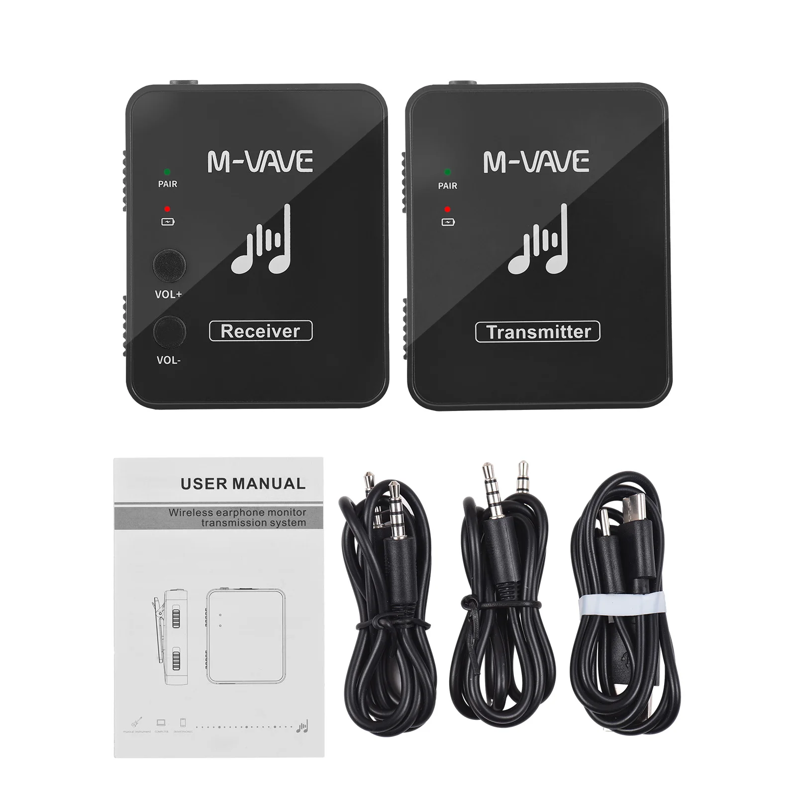 M-VAVE WP-10 2.4GHz Wireless Ear Back Receiver Rechargeable Receiver of Wireless Earphone Monitor Transmission System