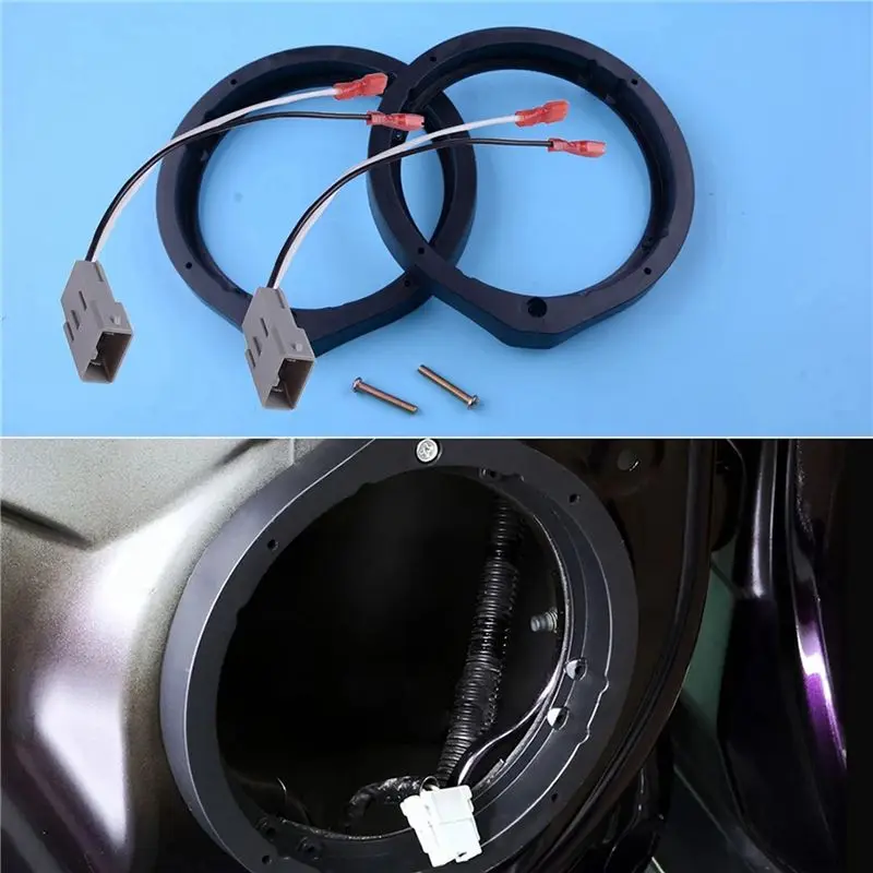 Durable 4PCS 6.5 Inch Car Horn Gasket Car Speaker Adapter With Wiring Harness For Honda Civic Accord CR-Z Insight 2006-2011