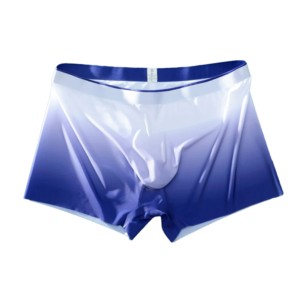 Men Sheer Ice Silk Briefs Perspective Comfortable Underpants Breathable Moisture Shorts Underwear Sexy Bulge Pouch Panties