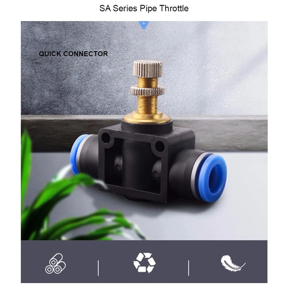 Pneumatic Flow Regulator with 4mm 6mm 8mm 10mm Hose Compatibility for Industrial Air and Fluid Control Applications